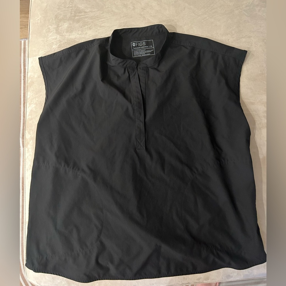 Figs Rafaela Oversized Scrub Top Womens Size XLarge Black Technical Collection